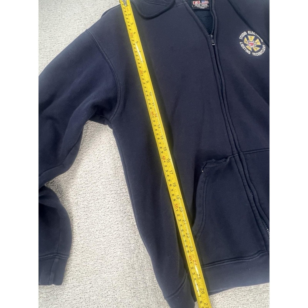 Bayside Hoodie Mens L IATSE Local 728 Studio Lighting Navy Full Zip USA Workwear - Picture 15 of 16